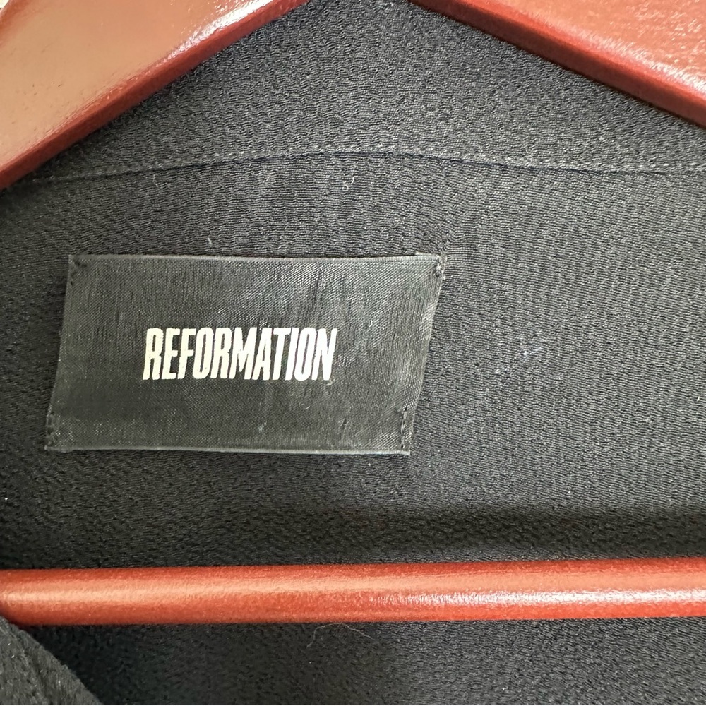 Reformation Collared Long Sleeve Button Down Blac… - image 3